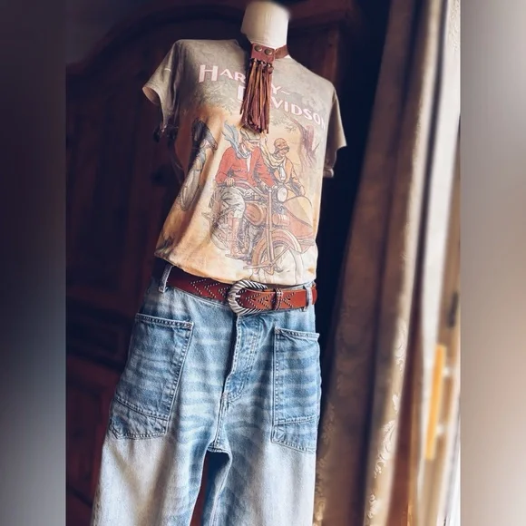 Studded Western Belt Statement Buckle Boho NWT - Picture 9 of 9